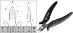 Replės skersinės c.k tools Side Cutter T3886 ESD plok&scaron;čia galva, plonas dizainas