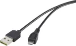 Renkforce USB 2.0 A/Micro-B kabelis, 1,8 m, su apverčiamu ki&scaron;tuku