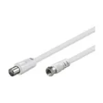 Wentronic Goobay SAT/Antenos jungiamasis kabelis, baltas, 5 m &ndash; F ki&scaron;tukas IEC/Koaksialinis ki&scaron;tukas (11728)