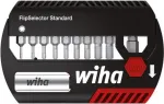 Wiha FlipSelector Standard įrankių komplektas su antgaliais, 11 vnt., 25 mm poliamidiniai antgaliai, 1/4 colio &scaron;e&scaron;iakampis kotas
