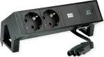 Bachmann 902.963 DESK2 ki&scaron;tukinių lizdų blokas, juodas (RAL9005), 2x Schuko, 1x USB-C 30 W