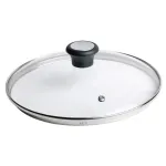 Tefal 28097612 keptuvės dangtis apvalus juodas, nerūdijantis plienas, permatomas