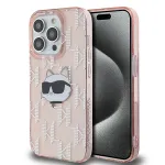 Karl Lagerfeld KLHCP14LHKLPCHP Kietasis dėklas, skirtas Apple iPhone 14 Pro 6,1 inch rožinis IML Choupette Head & Monogram
