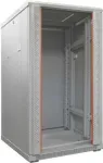 IT-BUDGET 19-Inch Network Cabinet SRK - 27U - 600x600 mm - Tempered Glass/Solid Steel Door - Pre-assembled - Light Grey (RAL 7035) (99ITB19SRK2766GGNM)