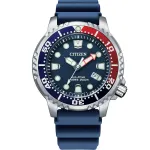 Citizen Promaster Diver Eco-Drive vyri&scaron;kas laikrodis BN0168-06L, 44 mm, mėlynas ciferblatas, mėlynas poliuretano dirželis