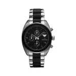 Emporio Armani AR5952 Vyri&scaron;kas Chronografo Kvarco Laikrodis 43mm Juodas Silikonas