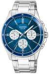 Casio MTP-1374D-2A3 vyri&scaron;kas analoginis kvarcinis laikrodis su nerūdijančio plieno apyranke, mėlynu ciferblatu, dienos-datos funkcija, 50 m atsparumas vandeniui