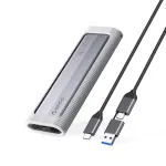 ORICO AXM2S-G2-V1 M.2 NVMe/NGFF USB-C/USB-A to USB-C korpusas - pilka