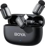 BOYA mini 2-02 belaidė mikrofonų sistema 2.4GHz USB-C &ndash; juoda