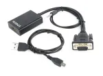 GEMBIRD A-VGA-HDMI-01 VGA į HDMI adapterio kabelis, USB maitinamas, 15 cm, juodas