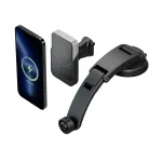 ALOGIC Matrix Universalus magnetinis belaidis automobilinis laikiklis-įkroviklis su siurbtuku ir ventiliacijos laikikliu, 15W Qi greitasis įkrovimas, automatinis fiksavimas, 360&deg; sukimas, juodas