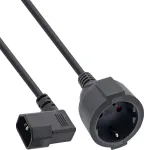 InLine&reg; tinklo adapterio laidas, IEC C14 su sriegiu prie įžeminimo lizdo, 3 m, juodas