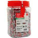 fischer DUOPOWER 6x30 universali sieninė kai&scaron;tis BigBox, &scaron;viesiai pilka/raudona, 950 vnt., perpildoma dėžutė 570548