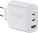 VOLTCRAFT UC-70W001 GaN USB sieninis įkroviklis 70W 2x USB-C PD 3.2 + 1x USB-A Fast Charge baltas VC-18791125