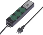 Sygonix SY-6786454 sodo rozetė su mechaniniu laikmačiu, 3 vietų, IP44, atspari purslams, 3680 W, juoda/žalia