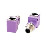 EXSYS EX-49522 M12 D-Code 4 kontaktų ki&scaron;tukas į RJ45 lizdą 90&deg; kampu industrinio Ethernet adapteris