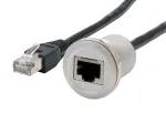 EXSYS EX-49184 skydinio montavimo adapterio kabelis, RJ45 moteri&scaron;kas į vyri&scaron;ką, 30 cm, ekranuotas, metalinis