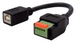 EXSYS EX-49130 USB 2.0 adapteris USB-B moteri&scaron;kas į 5 kontaktų gnybtų bloką su mygtuku, 15 cm