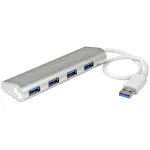 StarTech.com 4 prievadų USB &scaron;akotuvas, USB A į 4x USB-A prievadus, USB 5Gbps, tvirtas dizainas, maitinamas i&scaron; magistralės, ne&scaron;iojamas USB 3.0 &scaron;akotuvas