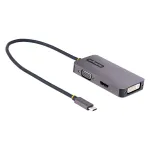 &bdquo;StarTech.com&ldquo; USB-C vaizdo adapteris, USB-C į HDMI DVI VGA, iki 4K 60Hz, aliuminis, kelių prievadų vaizdo adapteris, suderinamas su &bdquo;Thunderbolt 3 / 4&ldquo;, USB Type-C kelioninis adapteris
