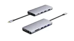 eSTUFF ES623009 12-in-1 USB-C stotelė USB 3.2 Gen 1 pilka