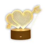 Nakties &scaron;viestuvas Extralink HOME 3D optinė iliuzija 'Pierced Hearts' USB naktinis &scaron;viestuvas