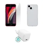 Mobiliojo įrenginio kroviklis eSTUFF ES-KIT-IPHSE(2022) vidaus AC skaidrus baltas USB Type-C