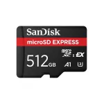 SanDisk Express microSD atminties kortelė, 512 GB, 880 MB/s skaitymas, 650 MB/s ra&scaron;ymas