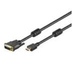 Wentronic Goobay HDMI&trade; / DVI-D laidas, juodas, 1 m - 19 kontaktų HDMI&trade; ki&scaron;tukas > DVI-D (18+1) ki&scaron;tukas (51579)