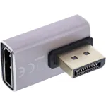 InLine 17291H DisplayPort 1.4 adapteris (vyri&scaron;kas&ndash;moteri&scaron;kas, 90&deg; vertikaliai de&scaron;inėn) pilkai juodas