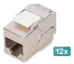 Digitus CAT 6A kompakti&scaron;kas ki&scaron;tukinis modulis ekranuotas be įrankių montavimui 12 vnt.