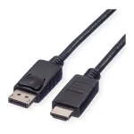 ROLINE 11.45.5782 vaizdo kabelio adapteris 3 m DisplayPort &rarr; HDMI i&scaron; perdirbtų medžiagų, juodas