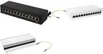 LogiLink sieninis pataisų skydelis &ndash; 12x RJ-45, &scaron;viesiai pilkas (RAL 7035)