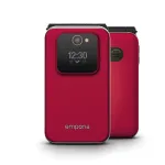 Emporia JOY V228 raudonas atverčiamas telefonas su dideliais mygtukais, 2G