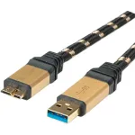 ROLINE Gold USB 3.0 laidas, USB A ki&scaron;tukas - USB 3.0 Micro B ki&scaron;tukas 2,0 m (11.02.8879)
