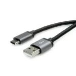 ROLINE USB 2.0 kabelis USB-C&ndash;USB-A, 0,8 m, juodos spalvos