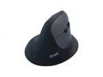 EQUIP ergonominė vertikali belaidė pelė de&scaron;inei rankai 1600 DPI, RF + Bluetooth, įkraunama, 6 mygtukai, juoda