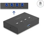 DeLOCK USB jungiklis 4 kompiuteriams prie 1 įrenginio 5 Gbps juodas