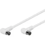 Wentronic Goobay Antenos kampinis jungiamasis kabelis, 100 % ekranuotas, baltas, 5 m &ndash; Coax ki&scaron;tukas 90&deg; Koax lizdas 90&deg; (67356)