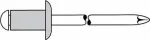 Aklakniedė GESIPA 6300138 aliumininis korpusas, plieninis strypelis, 3&times;6 mm, 2,5&ndash;3,5 mm medžiagoms, plok&scaron;čia galvutė