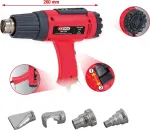 &Scaron;ilumos pistoletų rinkinys ks tools 960.1190 su 4 antgaliais &ndash; elektrinis kar&scaron;to oro įrankis &scaron;ildymui, džiovinimui ir termosusitraukiamiems vamzdeliams