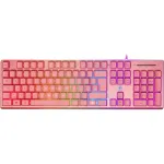 Deltaco GAM-021-RGB-P-DE - pilno dydžio (100%) klaviatūra - USB - membraniniai klavi&scaron;ai - QWERTZ - rožinė