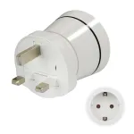 Hama 00223433 ki&scaron;tukinis adapteris, tipas G (JK) į tipą C (Euroki&scaron;tukas)+F, baltas