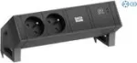 Bachmann 902.964 DESK2 ki&scaron;tukinis blokas, juodas (RAL9005), 2x Schuko, 1x USB-C 60 W