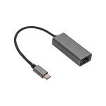 Akyga AK-AD-65 USB-C &ndash; Gigabit Ethernet tinklo adapteris, RJ45, 15 cm, sidabrinis
