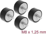 Delock Vibracijos slopintuvas M8 x 1,25 mm D 40 x A 20 mm su 2 srieginiais kai&scaron;čiais, 4 vnt., juodas (60817)