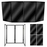 STAND4ME DJ PARAWAN COMPACT BK DJ fasādes ekranas, 4 paneliai, juodas rėmas, balta medžiaga