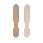Beaba 2 vienetų silikoniniai pirmieji &scaron;auk&scaron;teliai-dantukų dildymo priemonės Praline/Clay