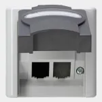 Heinrich Kopp BE Cat Empty Housing Grey 2-Module Flush-Mounted Data Socket Enclosure