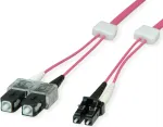 EasyLan FO LED Patch Cord Premium, Duplex - LC Multi-Mode (M) to SC Multi-Mode (M) - 3 m - Fiber Optic - Duplex - 50/125 &micro;m - OM4 - Heather Violet (RAL 4003)